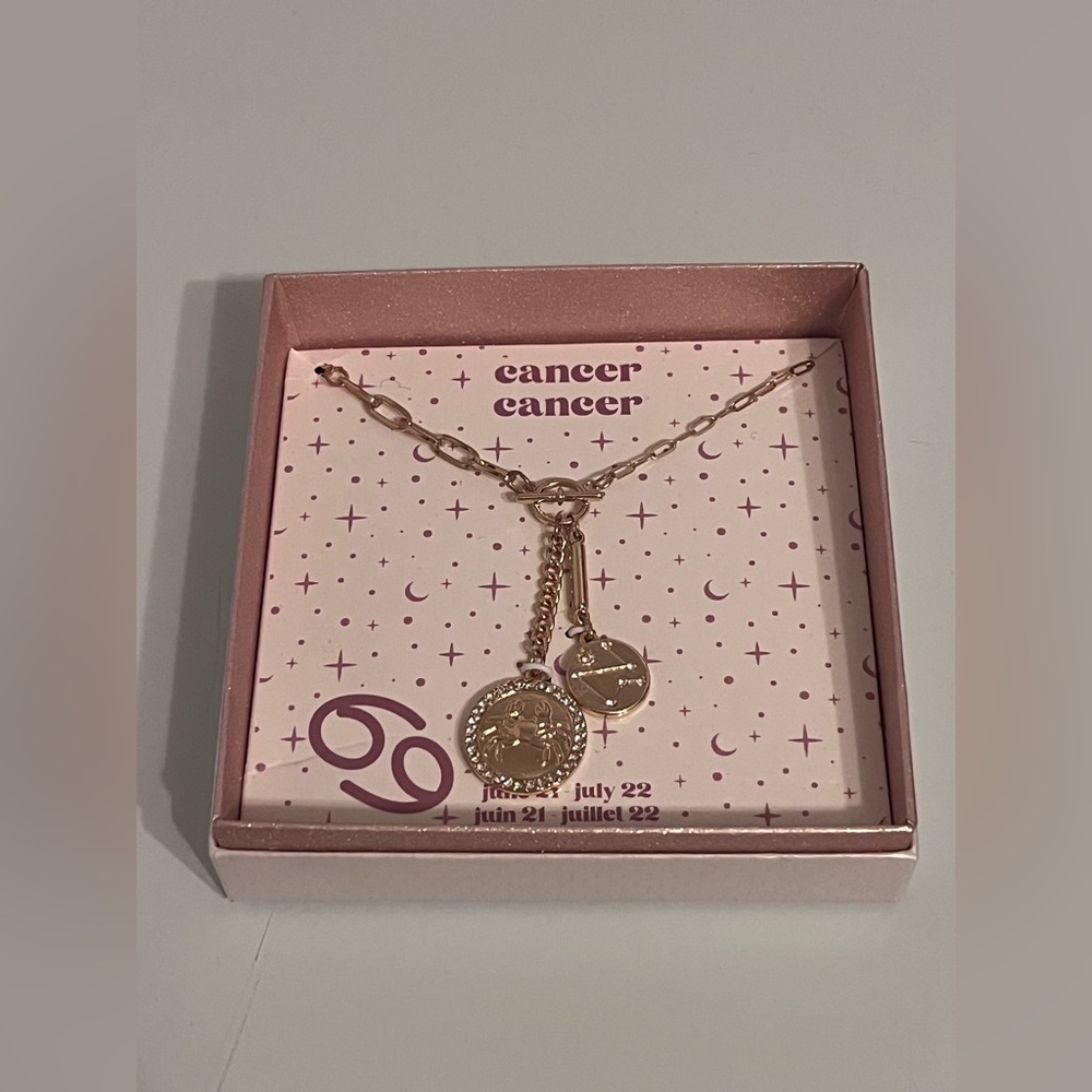 Cancer Zodiac Sign Pendant Necklace - New In Box